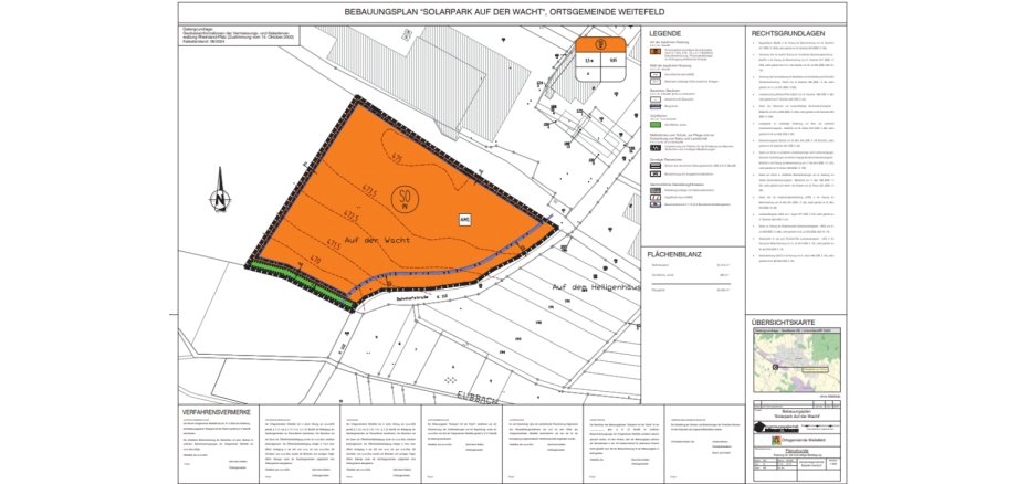 Hier sehen Sie den Bebauungsplan „Solarpark Auf der Wacht“ der Ortsgemeinde Weitefeld.
