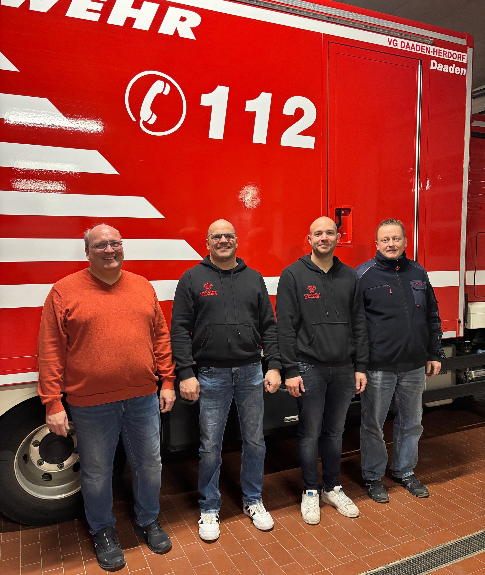 Hier sehen Sie die neu gewählte Wehrleitung der Löscheinheit Herdorf.