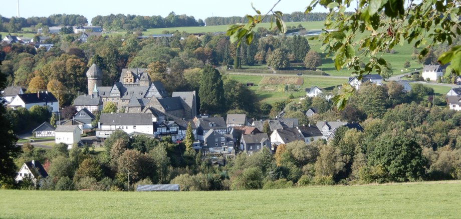 Weitblick auf Friedewald Hier sehen Sie einen Ausschnitt von Friedewald mit Schloss.